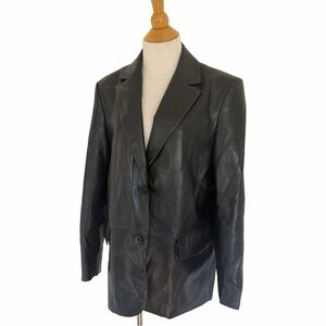 Wilfred Black Vegan Leather Blazer